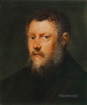 ティントレット Painting - 男性の肖像画の断片 イタリア ルネサンス ティントレット
